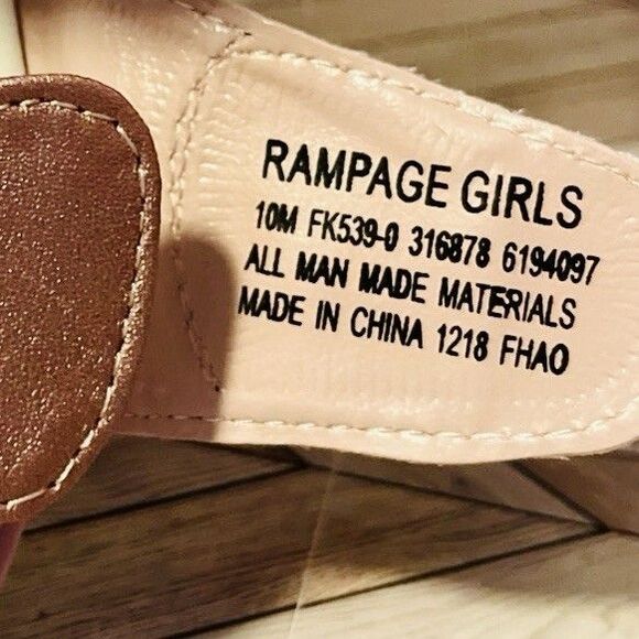 Rampage Girls 10 Pink Metallic Bunny Ears Sandals Rabbit Smile Fluffy Fur Tail - Picture 8 of 9